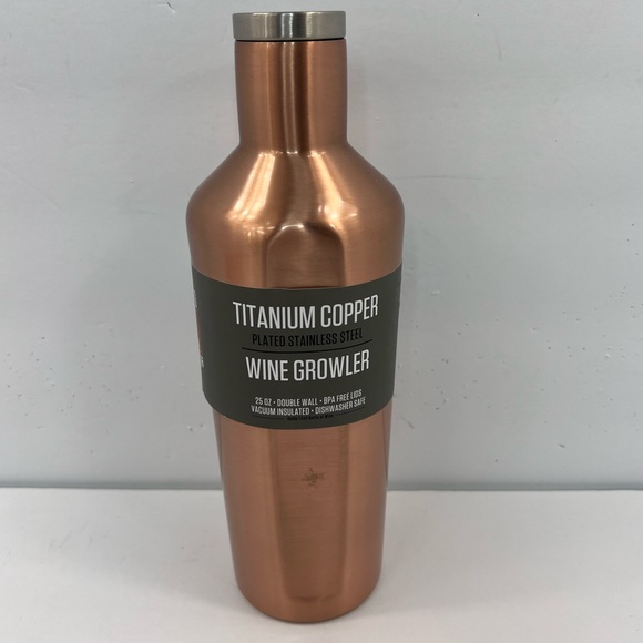 ⭐️THIRSTYSTONE💯WINE GROWLER,25oz, TITANIUM COPPER PLATED, FOR HOT/COLD BEVERAGE - Picture 1 of 10